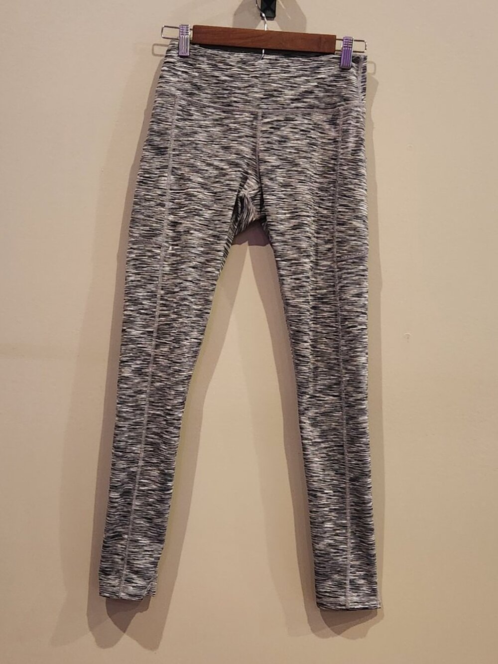 IUGA Black White Heathered Space Dye Yoga Leggings Small